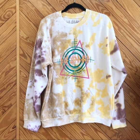 Def Leppard Tops - Def Leppard Tie Dye Crew Sweatshirt